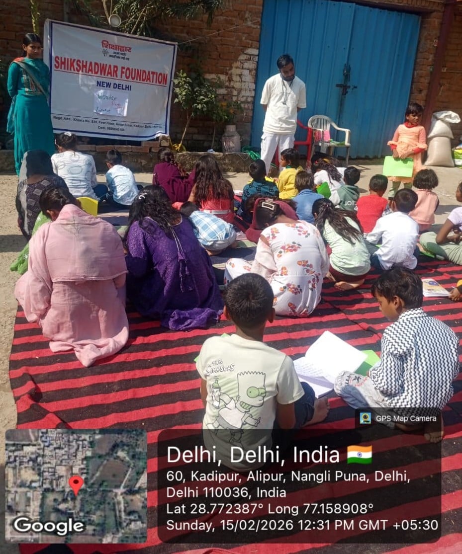 Students taking part in a Shikshadwar education programme activity