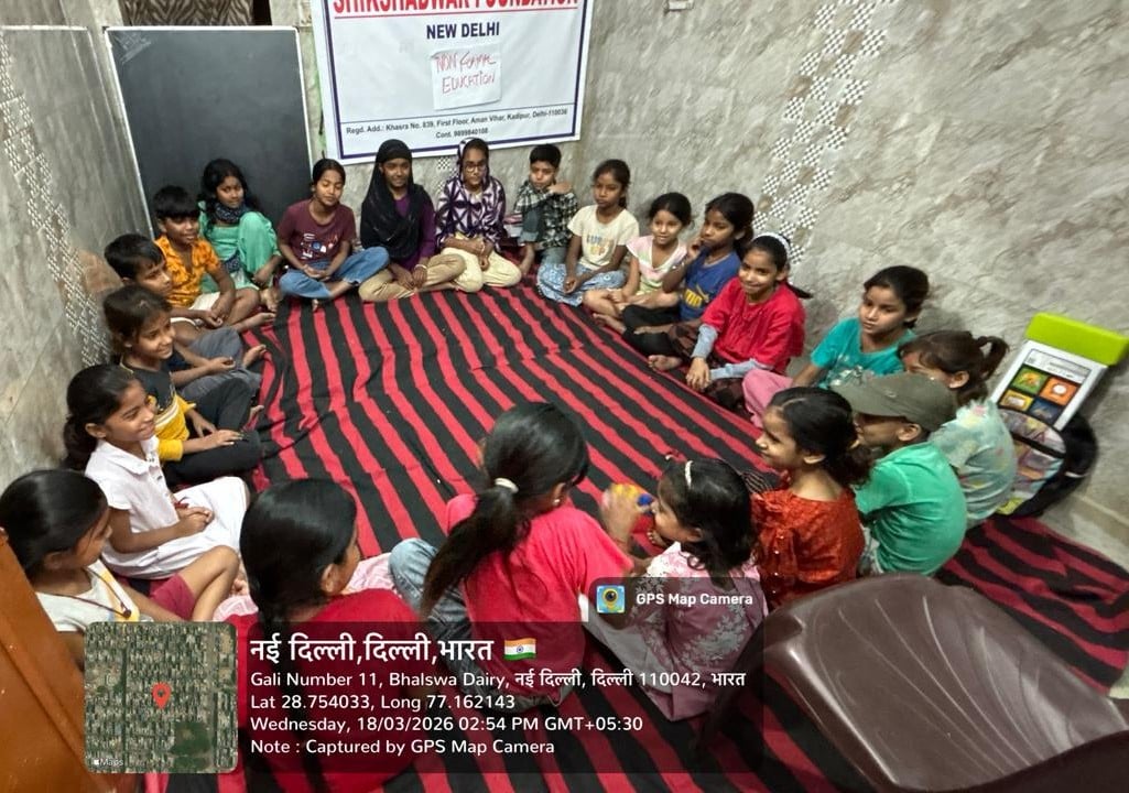 Students taking part in a Shikshadwar education programme activity