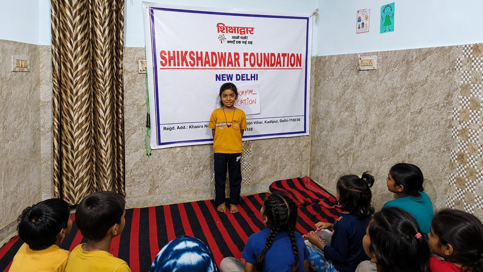 Children take part in a Shikshadwar non-formal education session