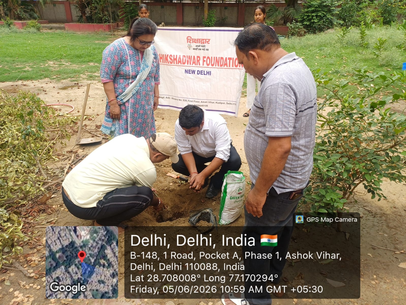 A Shikshadwar tree-plantation and environmental-awareness session at a Delhi school