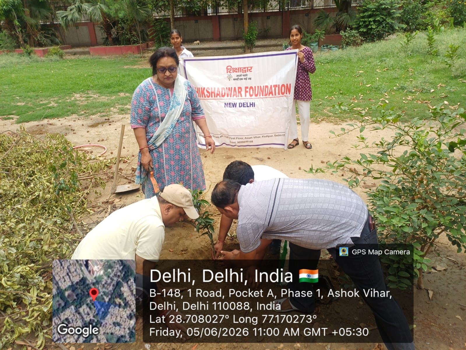 A Shikshadwar tree-plantation and environmental-awareness session at a Delhi school