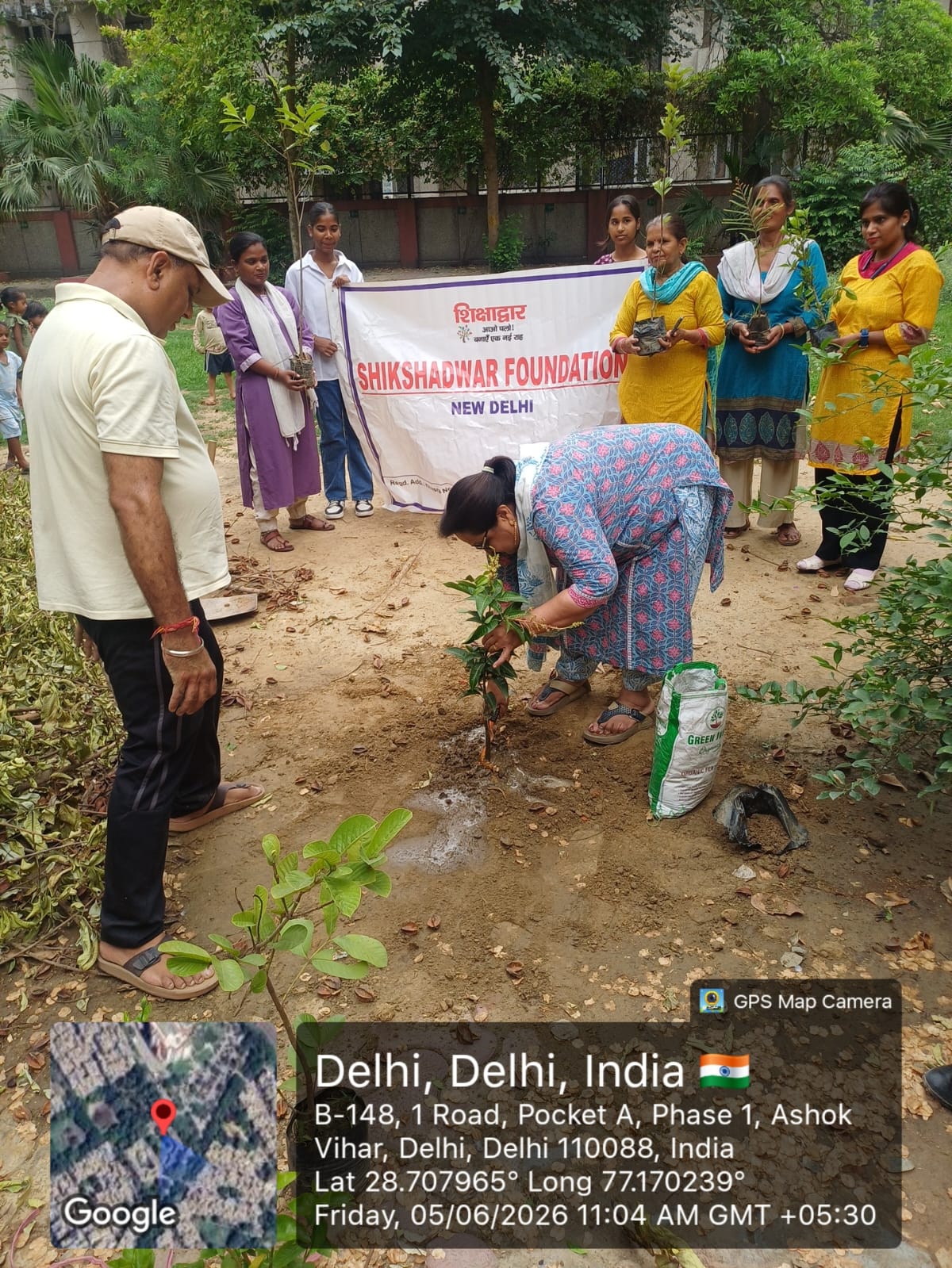 A Shikshadwar tree-plantation and environmental-awareness session at a Delhi school