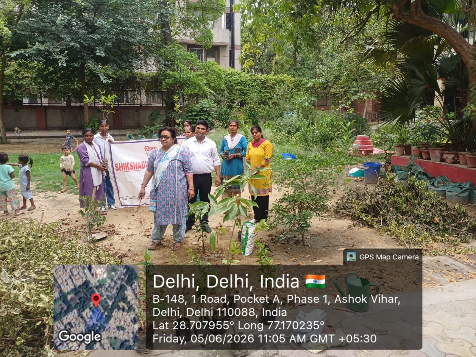 A Shikshadwar tree-plantation and environmental-awareness session at a Delhi school